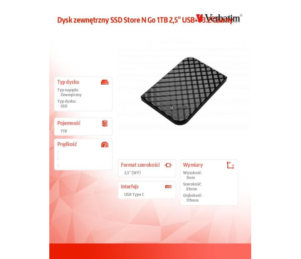 Verbatim Store 'n' Go Portable 1TB USB 3.2 gen 1 - 1173112 - zdjęcie 6